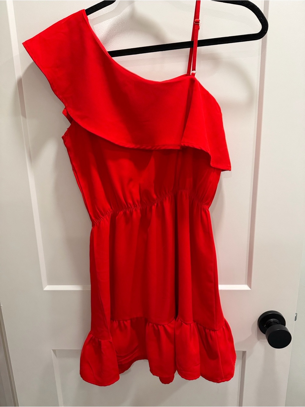 TCEC Red One-Shoulder Ruffle Mini Dress - Picture 9 of 9